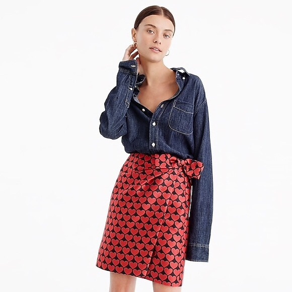 NWT J. Crew Red Hearts Skirt - Picture 8 of 8